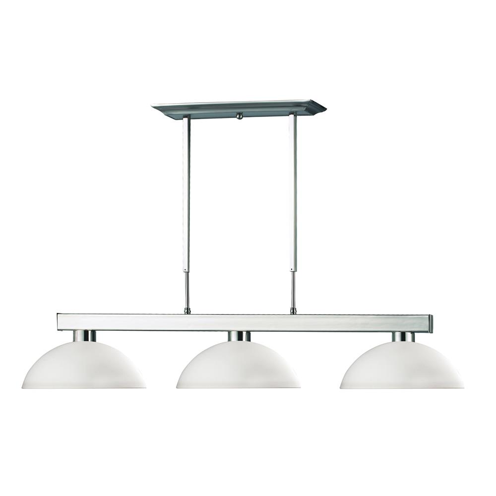 Z-Lite 152BN-DMO14 3 Light Billiard in Brushed Nickel with a Matte Opal Shade